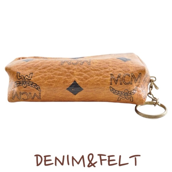 MCM Visetos Leather Brown Gold Logo Zip Coin Case/ Key Pouch | PRELOVED 🤎🤎 - Picture 5 of 7